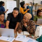 Nigerian women participating in skills training, entrepreneurship and professional development for sustainable women empowerment in Nigeria.